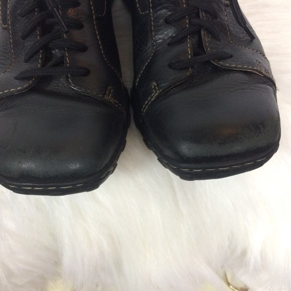 Born Mens Oxford Shoes Black Leather Square Toe Low Top Lace Up 10M - Picture 6 of 10